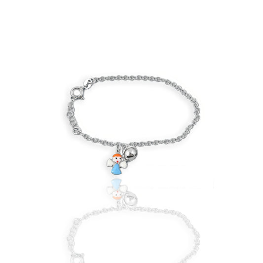 Angel and Heart Charm Personalized Bracelet