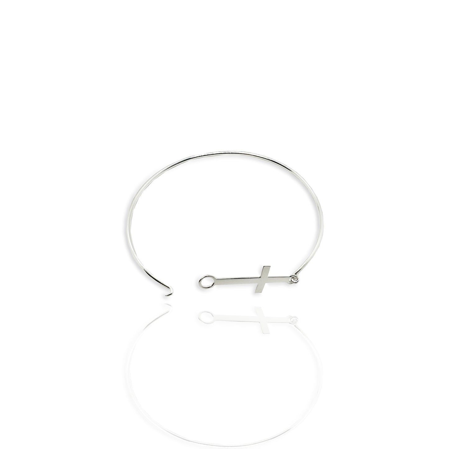 Sideways Cross Bangle Bracelet