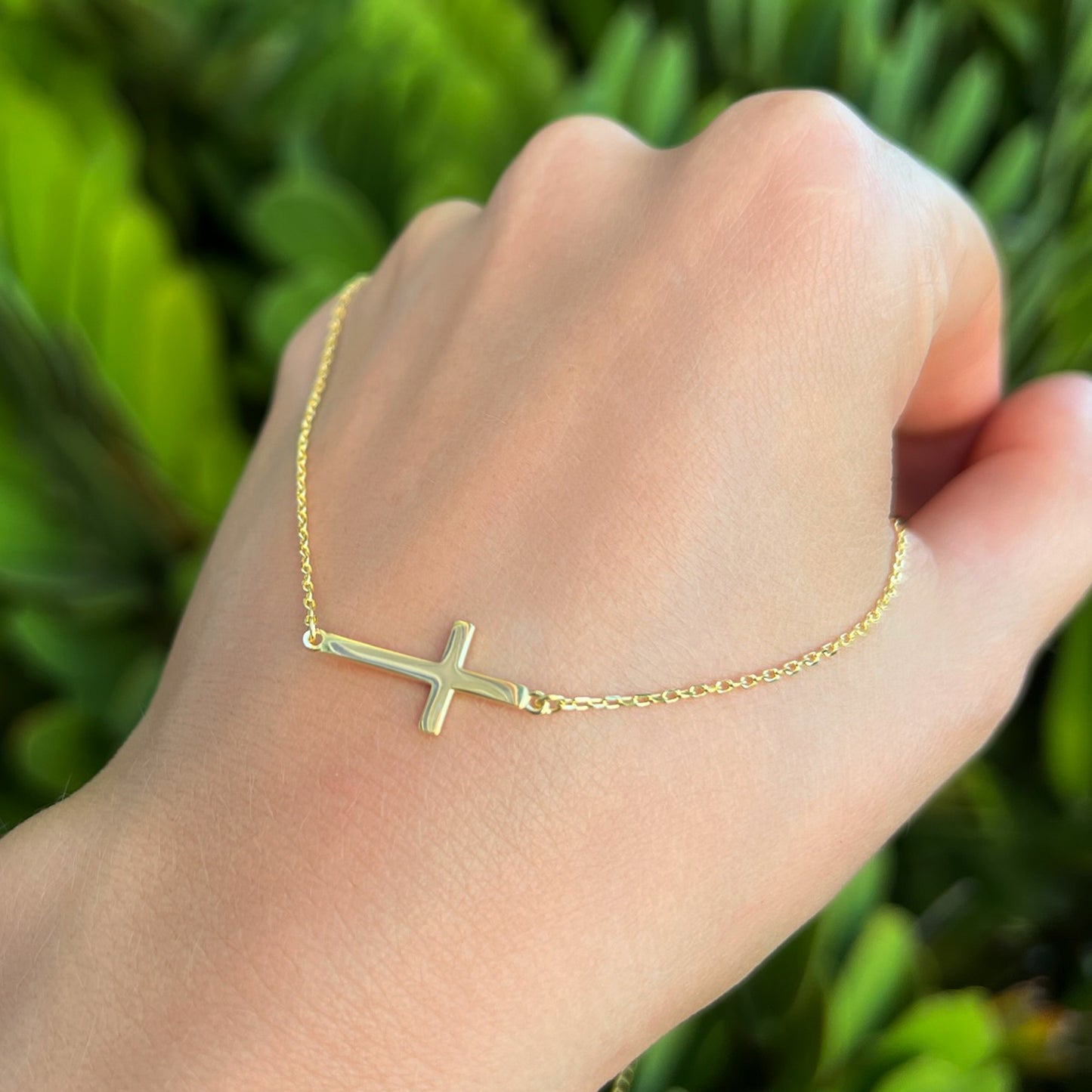 Sideways Cross Dainty Necklace