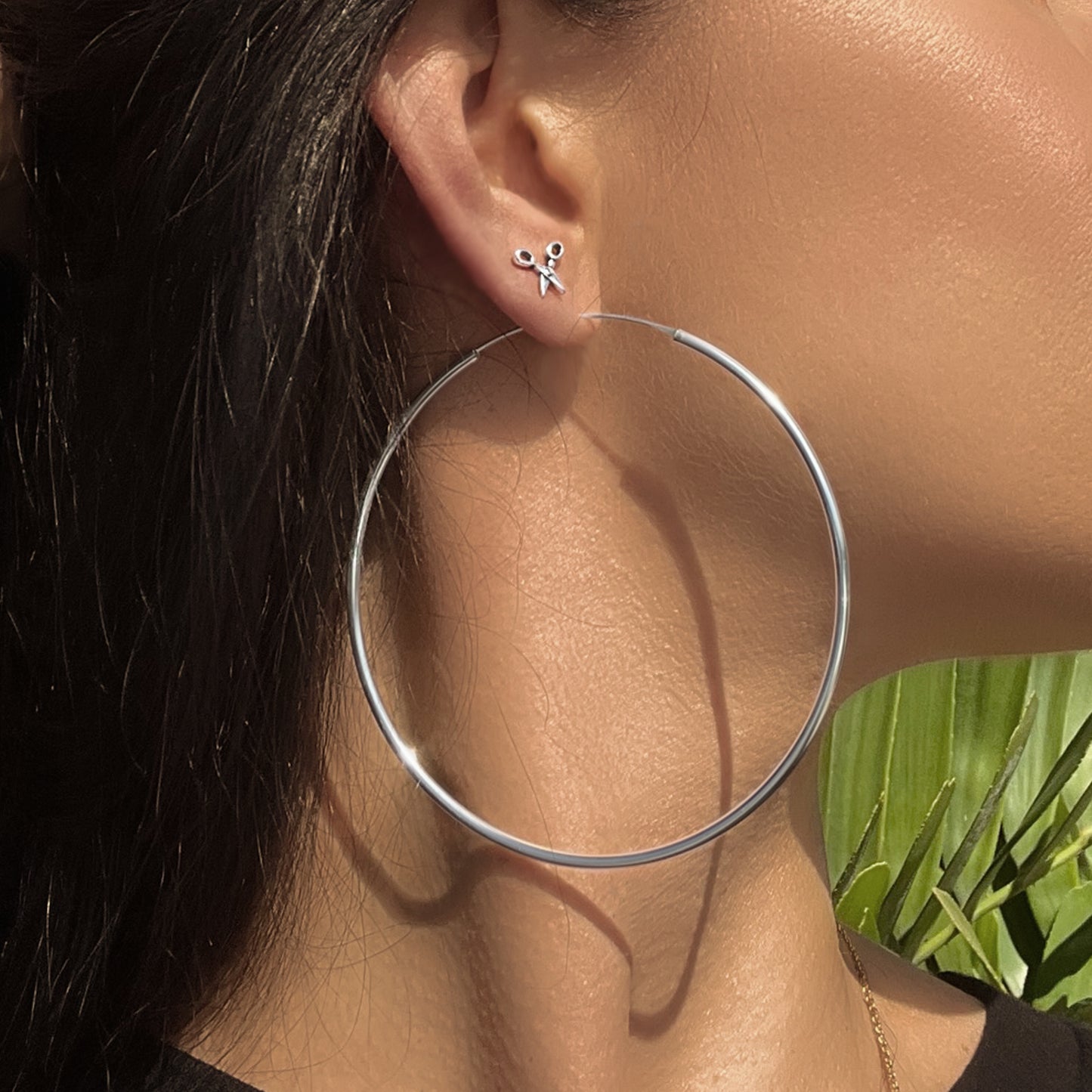 Continuous Hoop Earrings in Sterling Silver