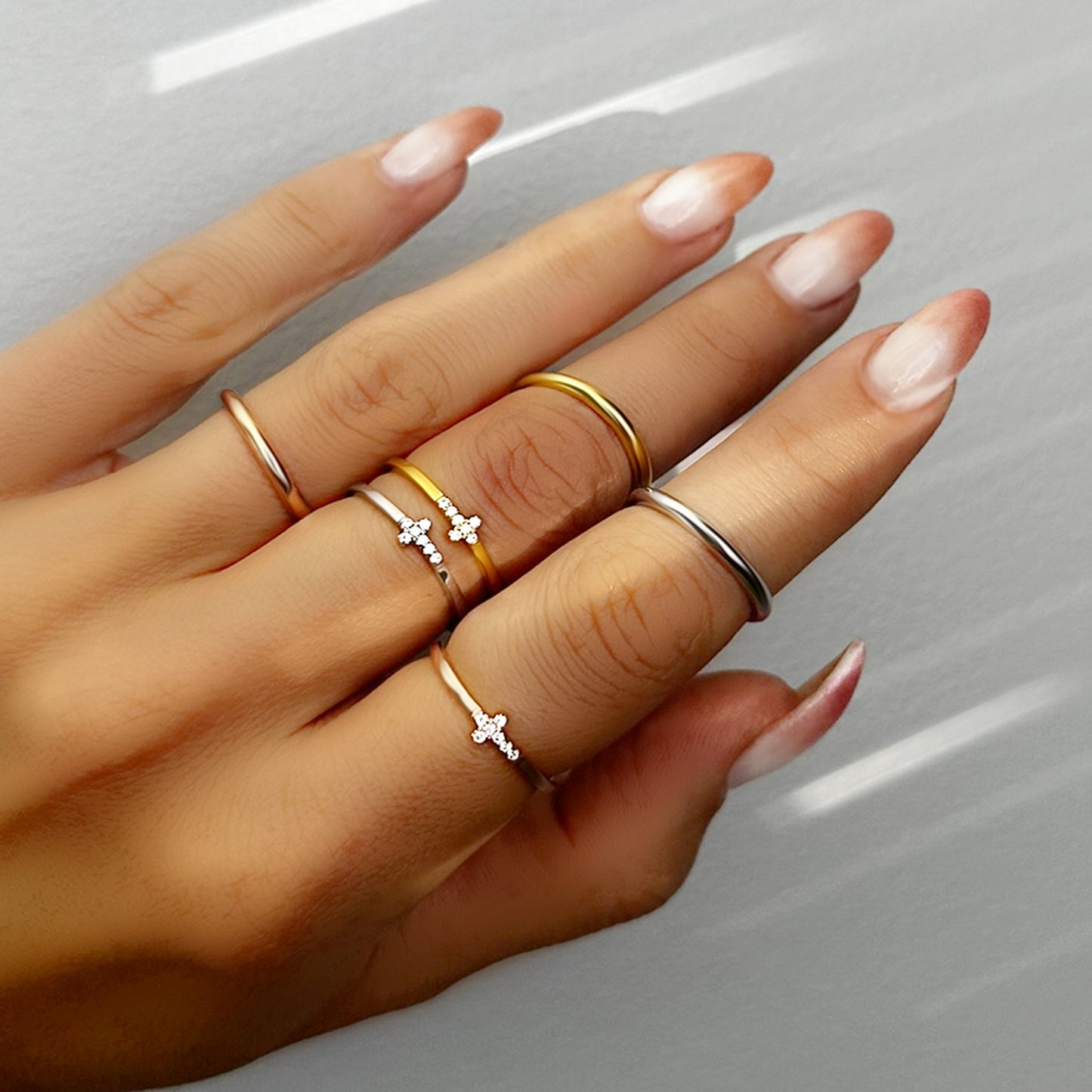 Sideways Cross Stacking Rings set