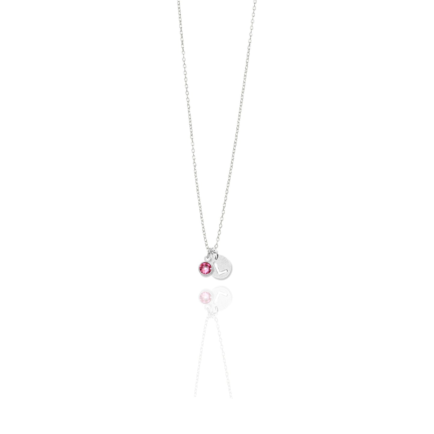 Solitaire Birthstone Initial Necklace