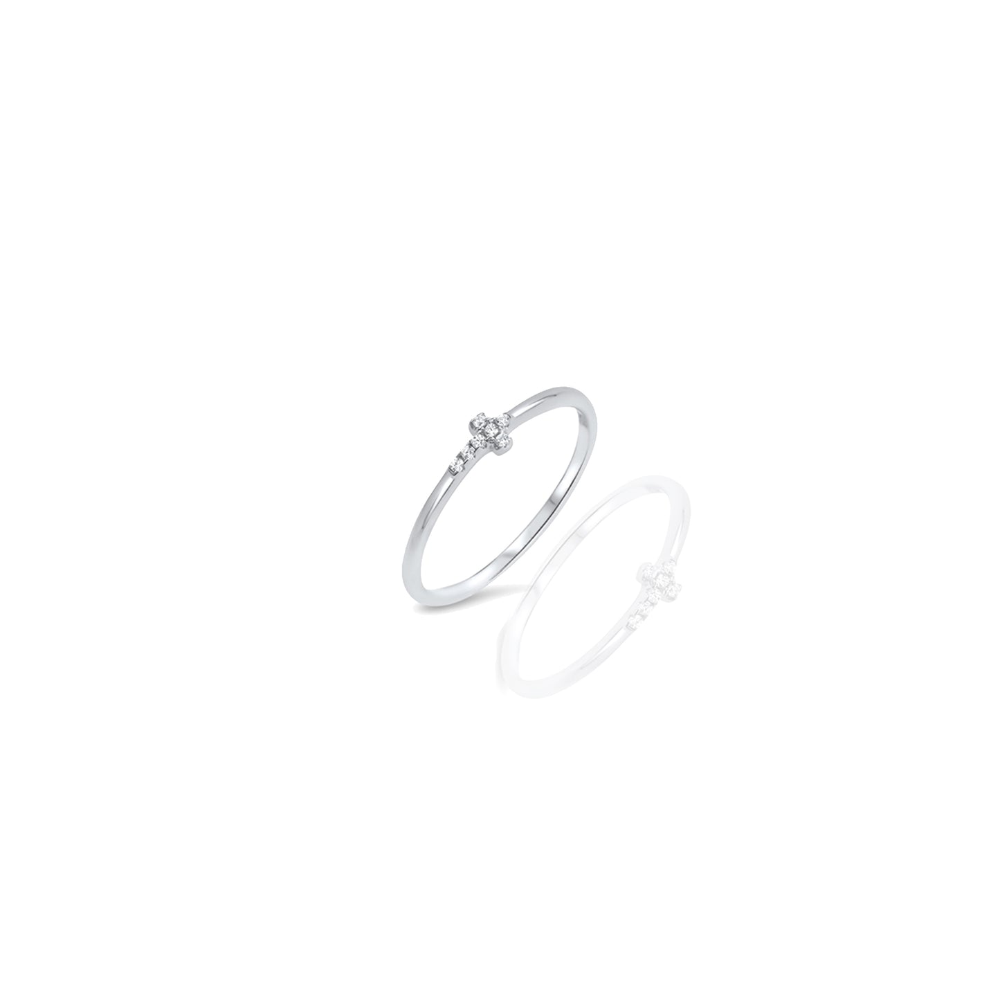 Tiny Sideways Pave Cross Ring