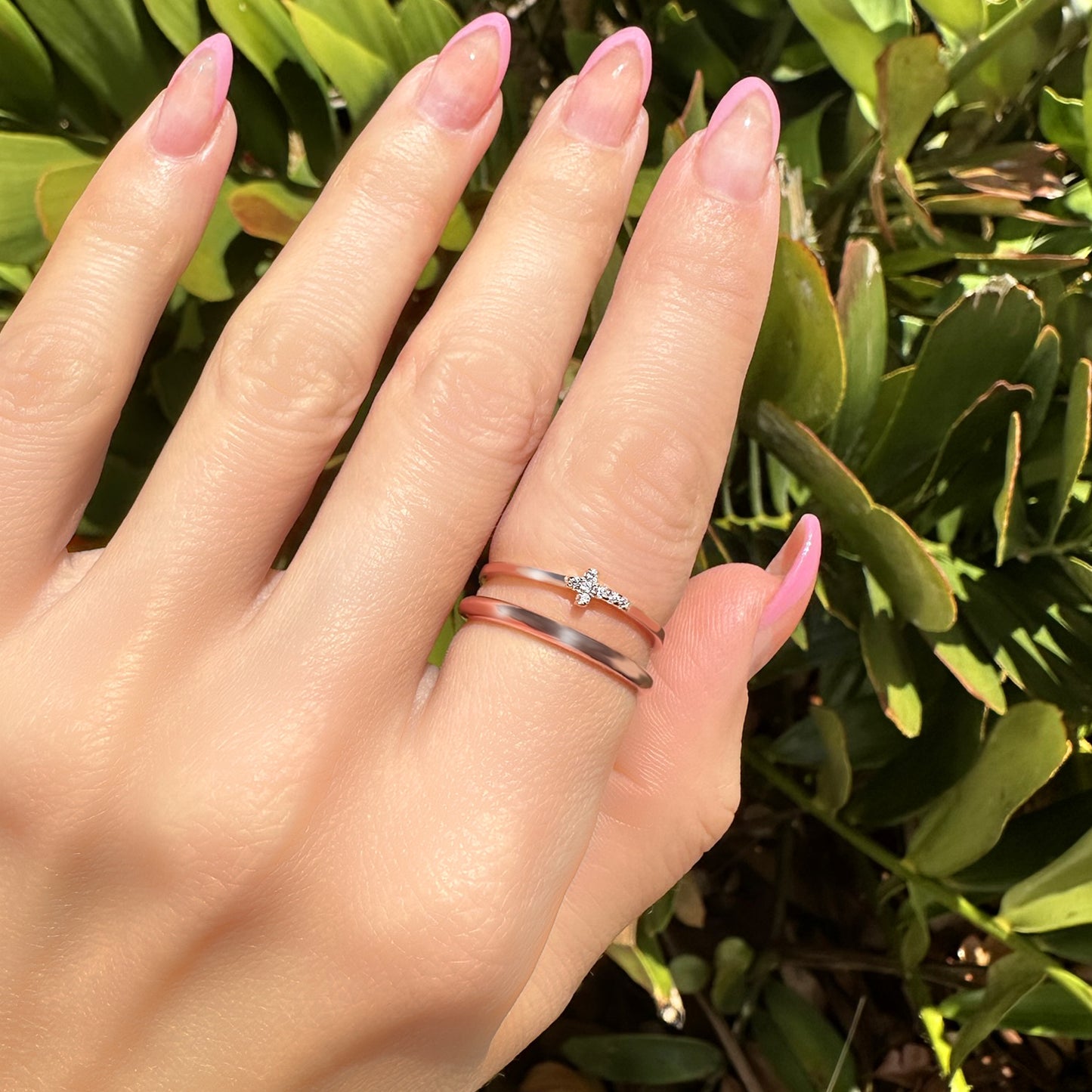 Sideways Cross Stacking Rings set