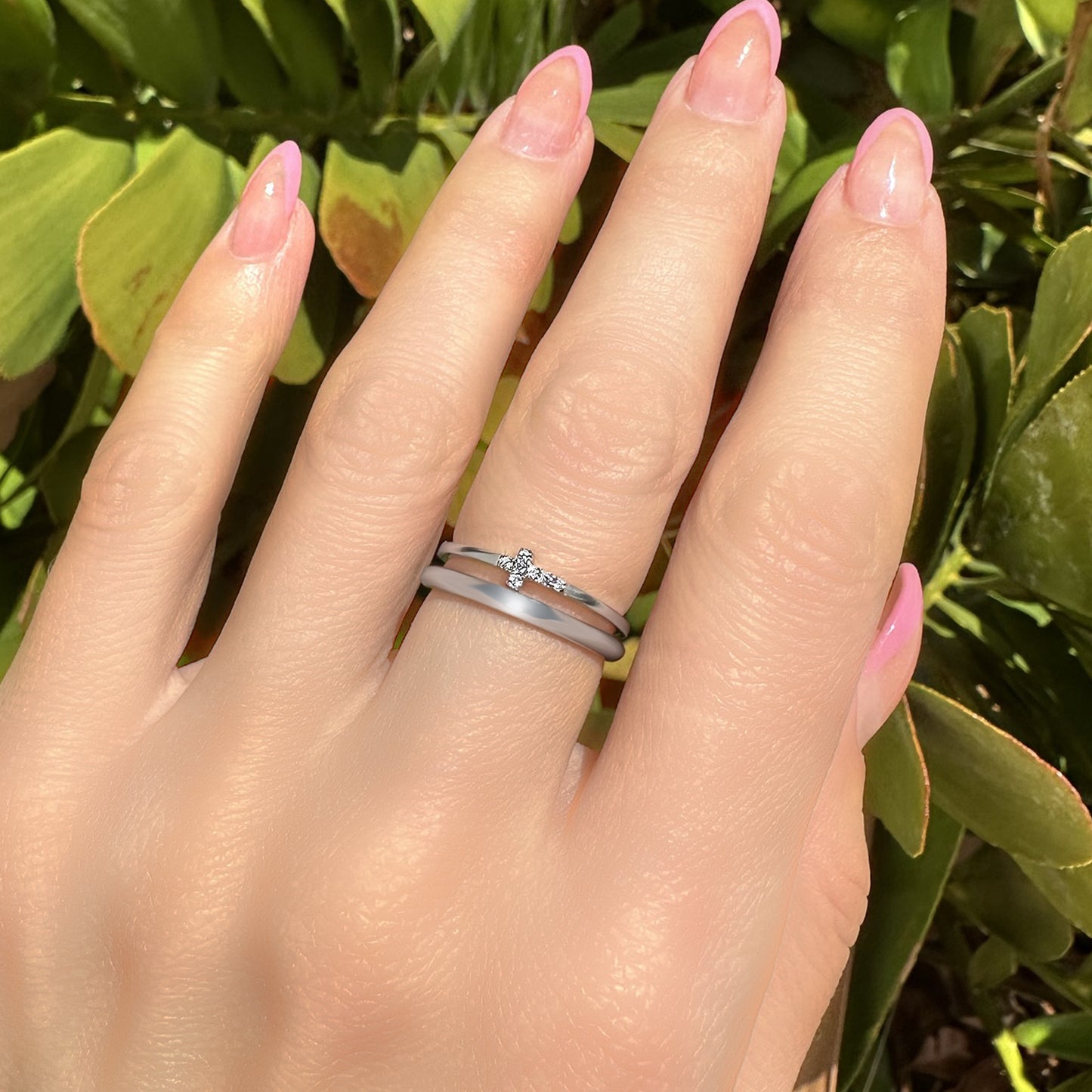 Sideways Cross Stacking Rings set