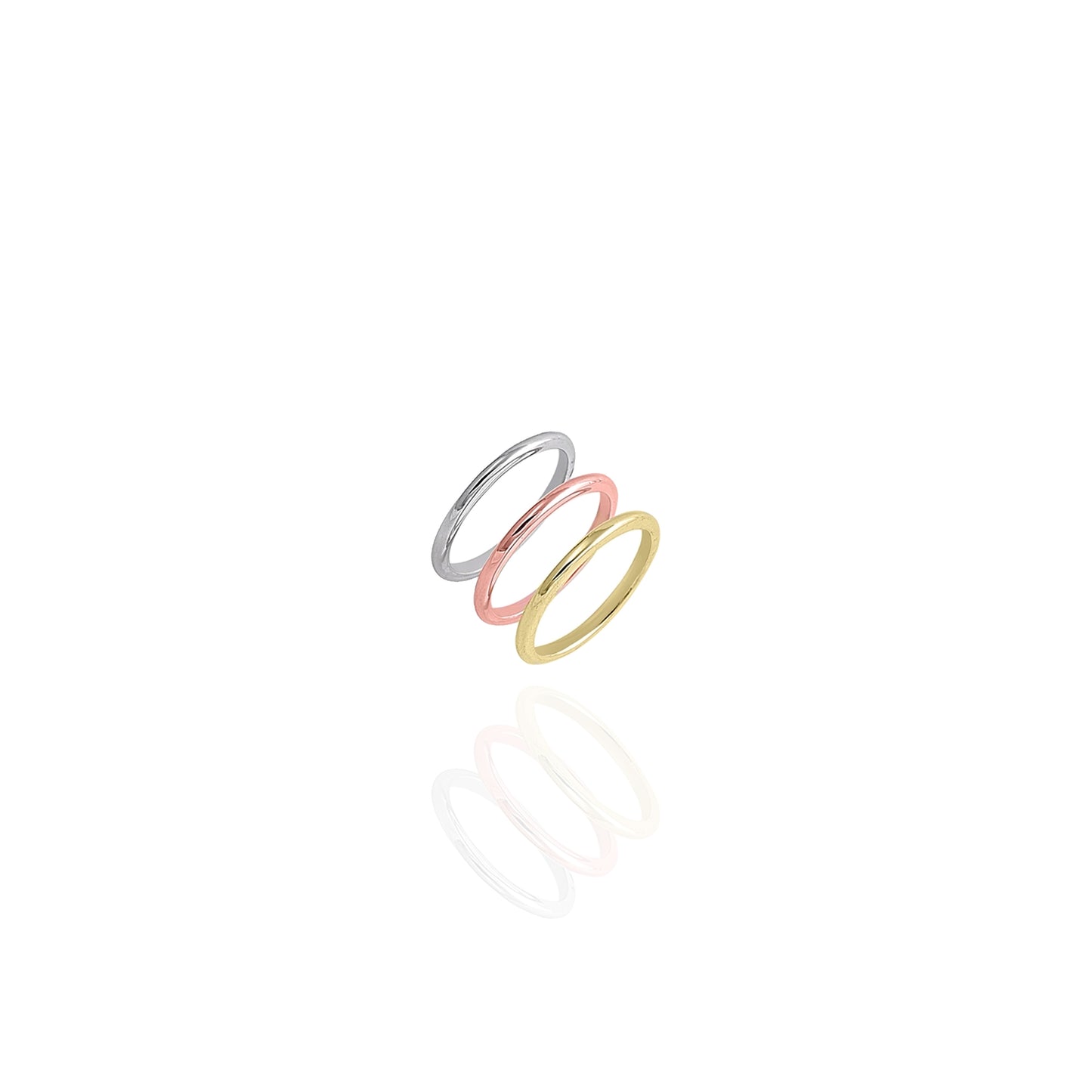 Tricolor Stacking Band Ring Set