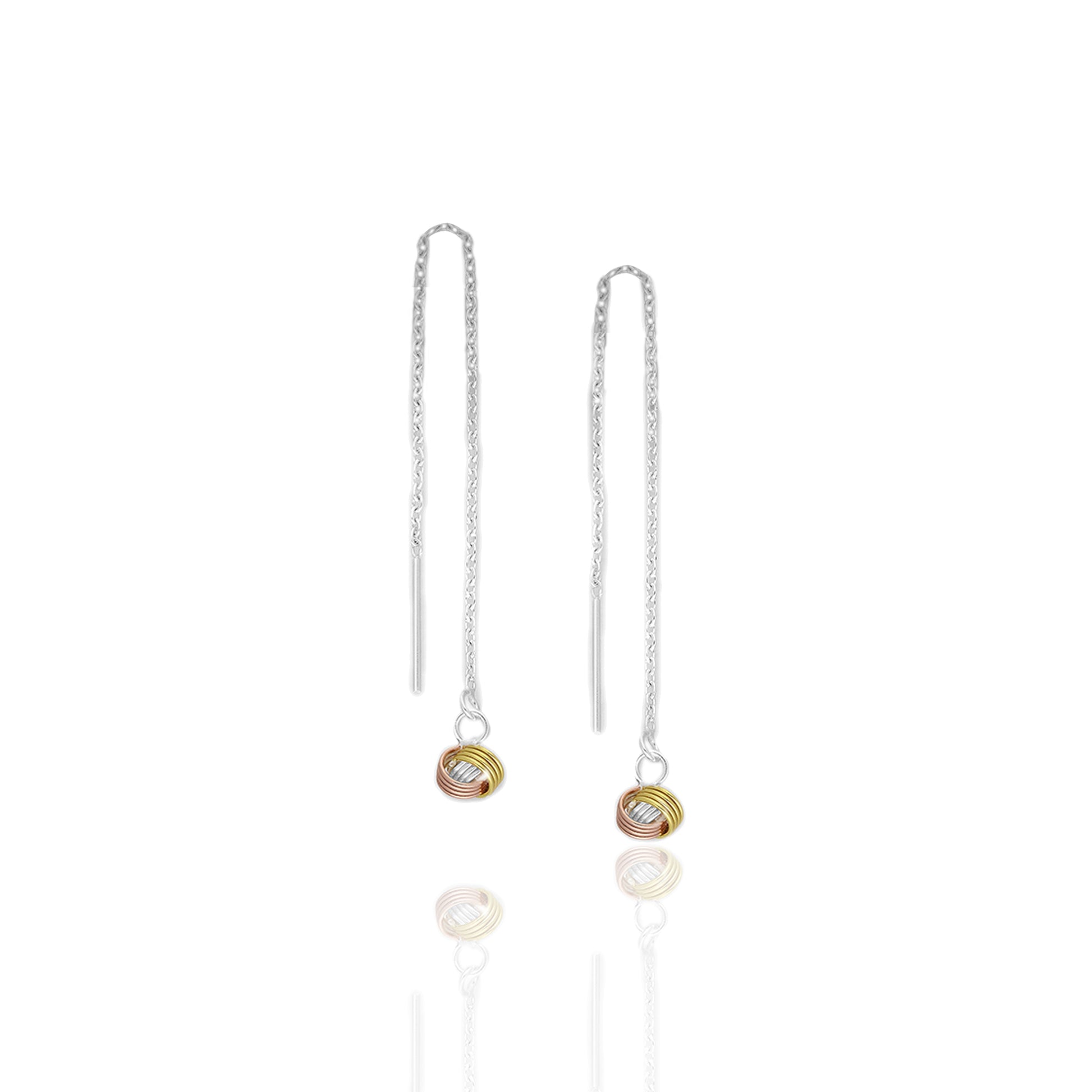 Celebrate timeless elegance with our Trinity Knot Threader Earrings. Featuring an adjustable length and delicate tiny dangle design, these earrings are a versatile choice for any look. Crafted from e-coated high-quality 925 sterling silver, they symbolize unity and eternity, making them a meaningful gift for her.