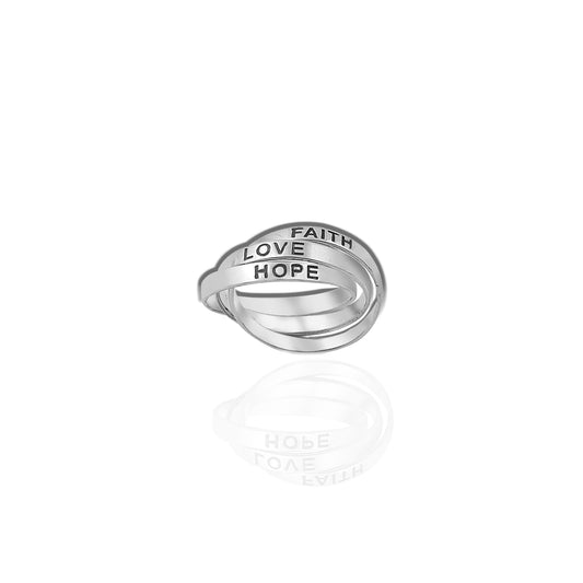 Faith Hope Love Rolling Ring Set