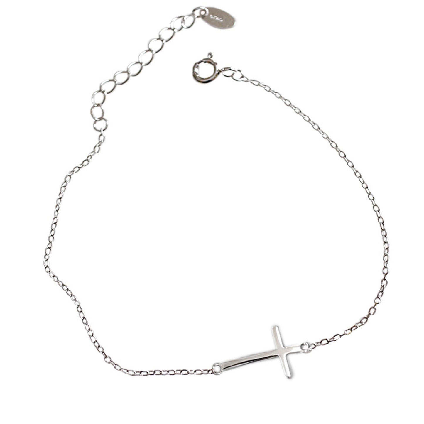 Sideways Cross Tiny Bracelet