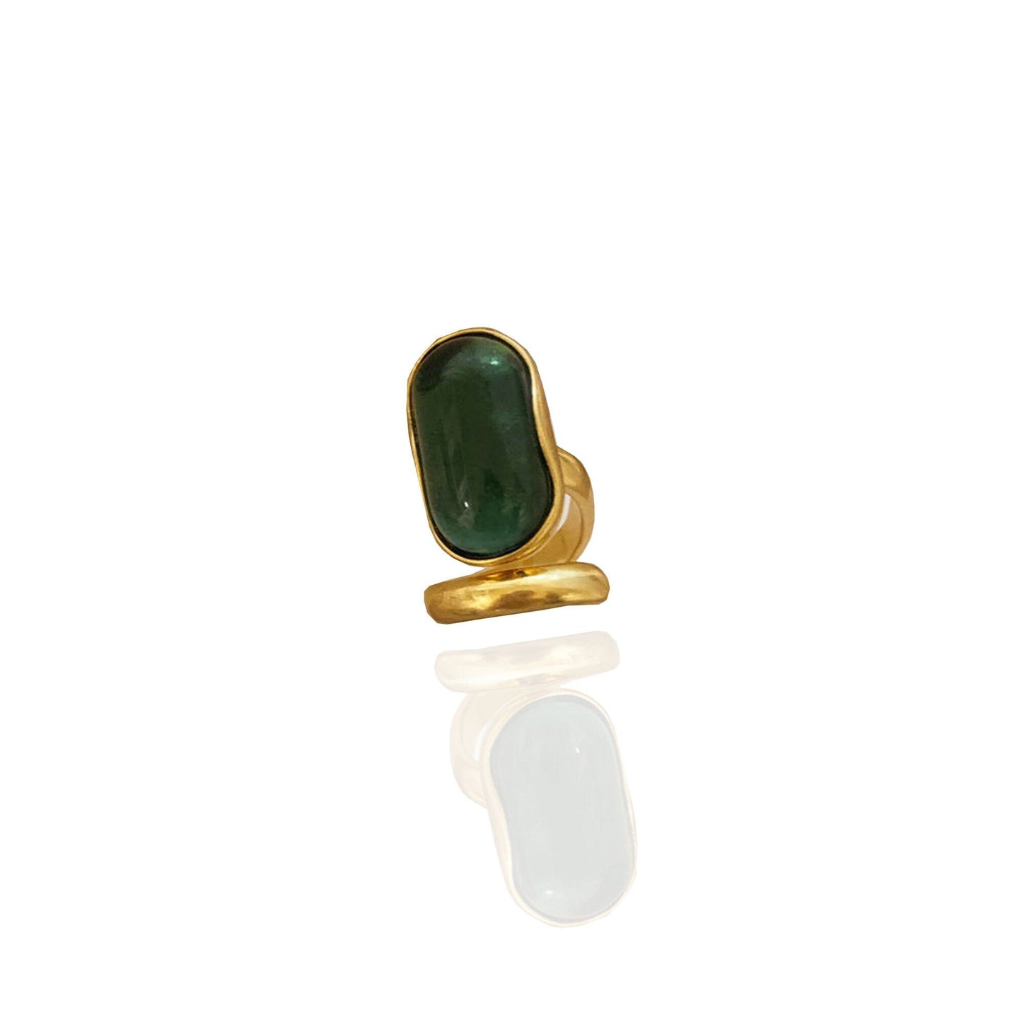 Cleopatra Statement Ring with Large Green Stone