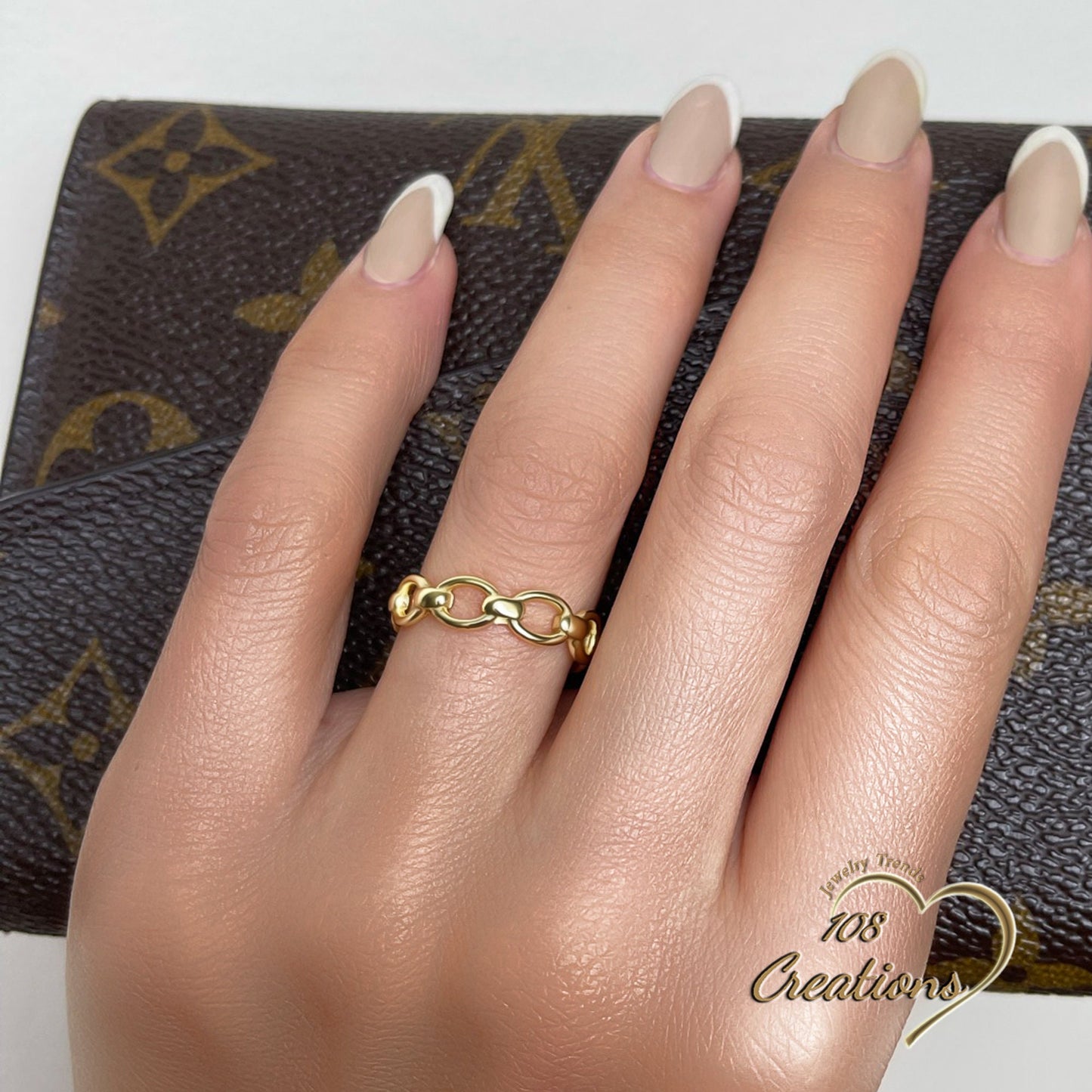 Gold Link Chain Ring