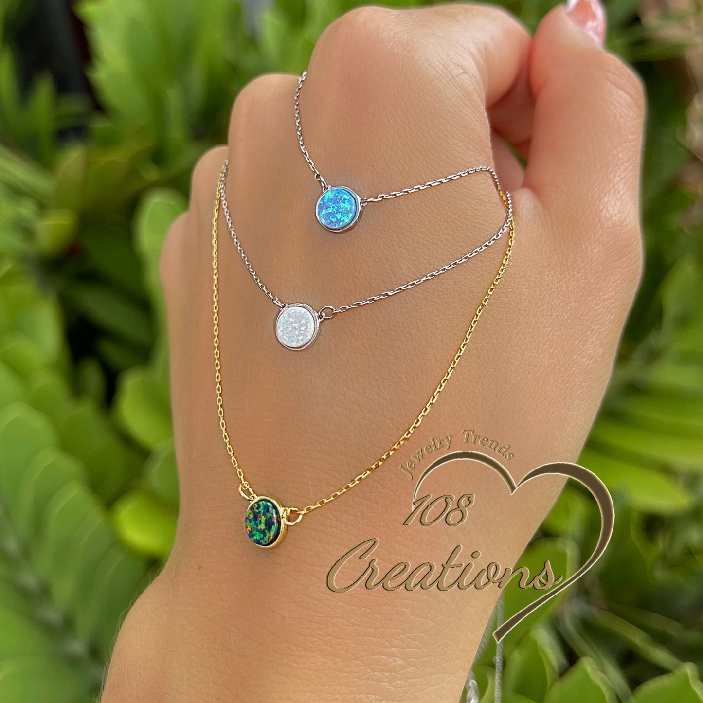 Dainty Solitaire Charm Necklace