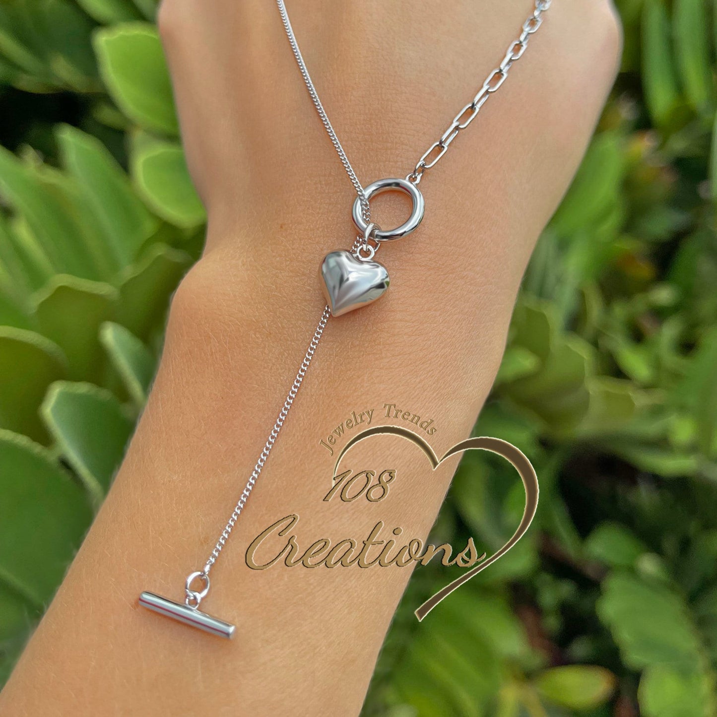 Heart Charm Toggle Necklace