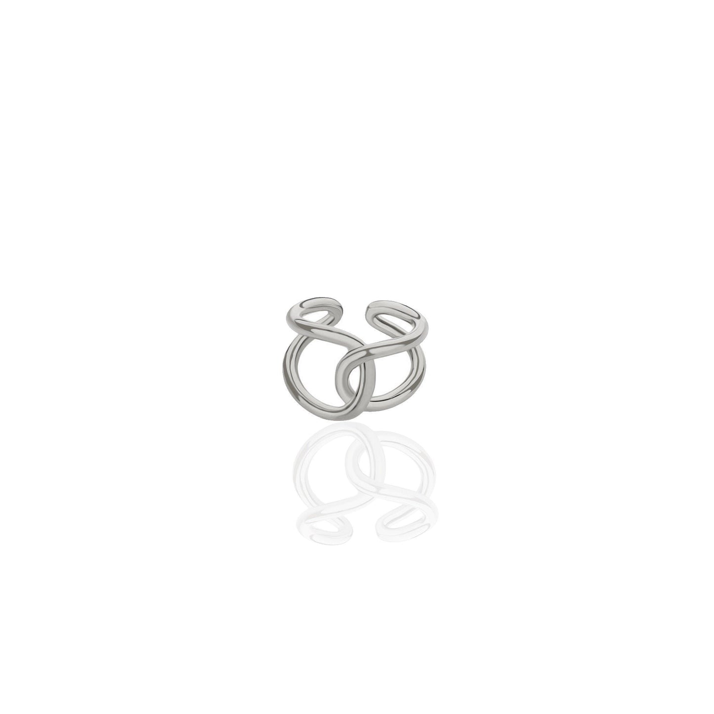 Sterling Silver Set Paper Clip Bracelet and Infinity Knot Ring