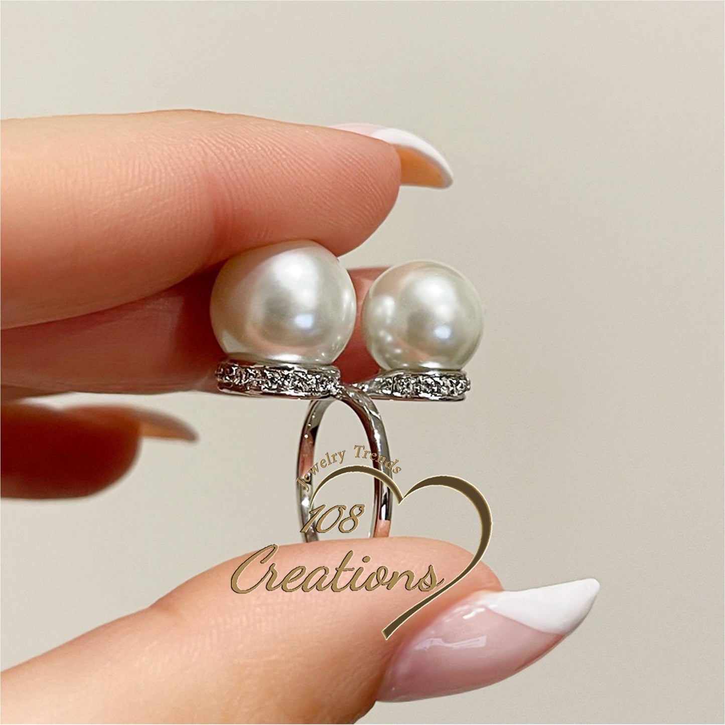 Infinity Pearl Large Cocktail Ring