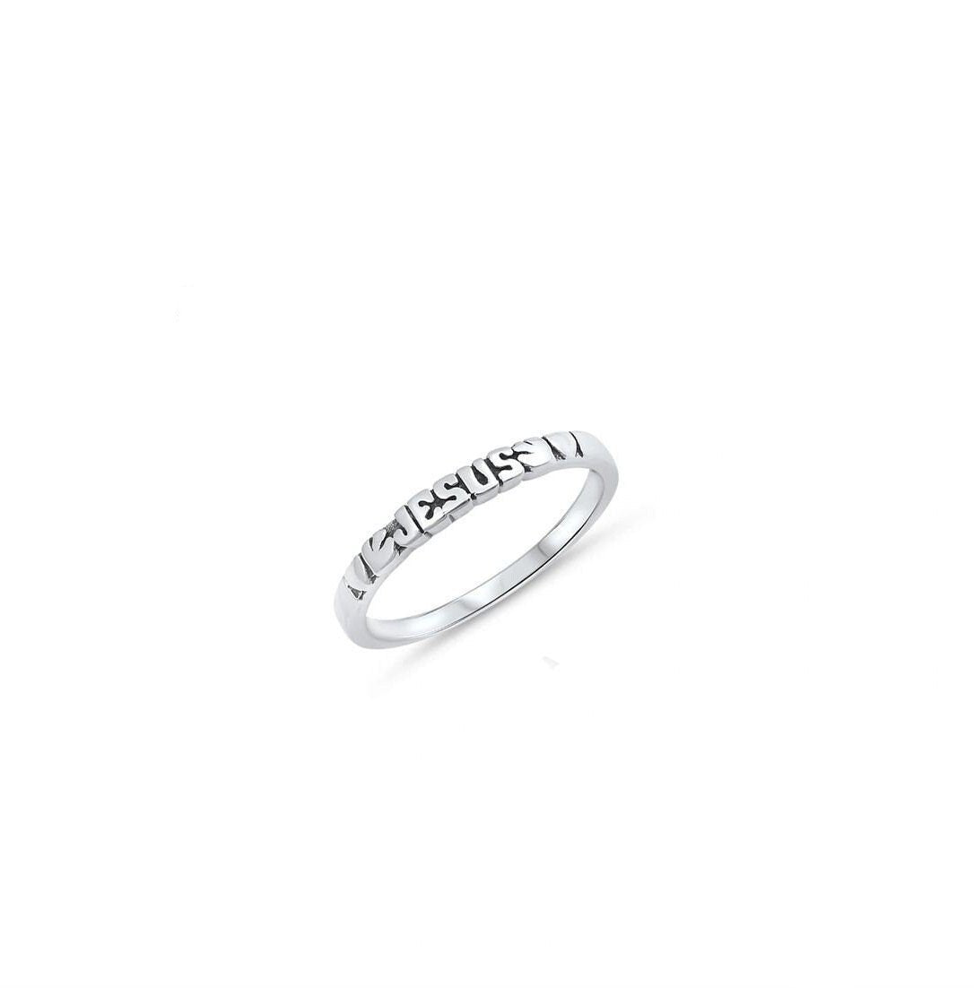 In the Name of Jesus Christian Band Ring