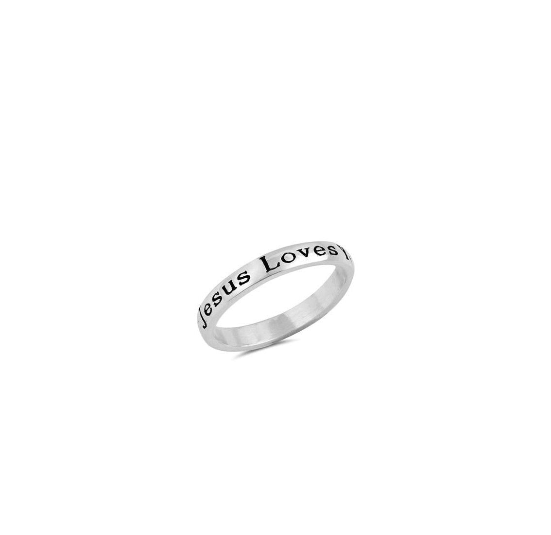 Jesus Loves You Engraved Band Ring