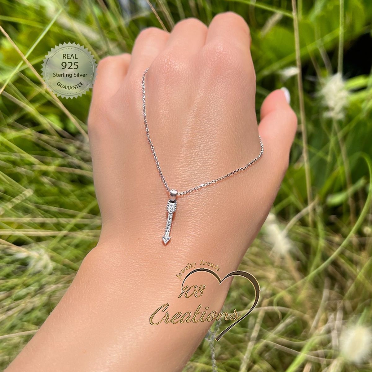 Vertical Arrow Dainty Necklace