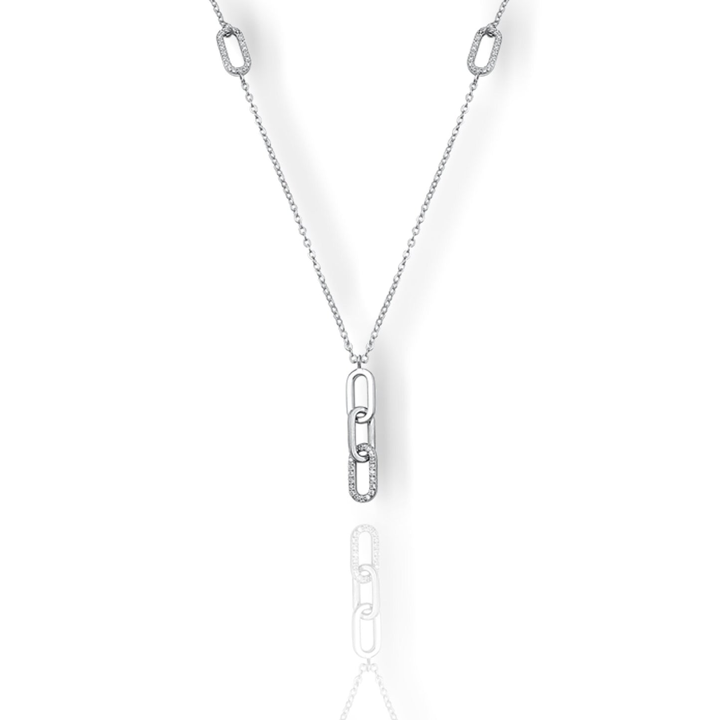 Feminine CZ Link Chain Drop Set