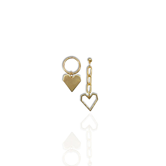 Mismatched Dangle Heart  Earrings