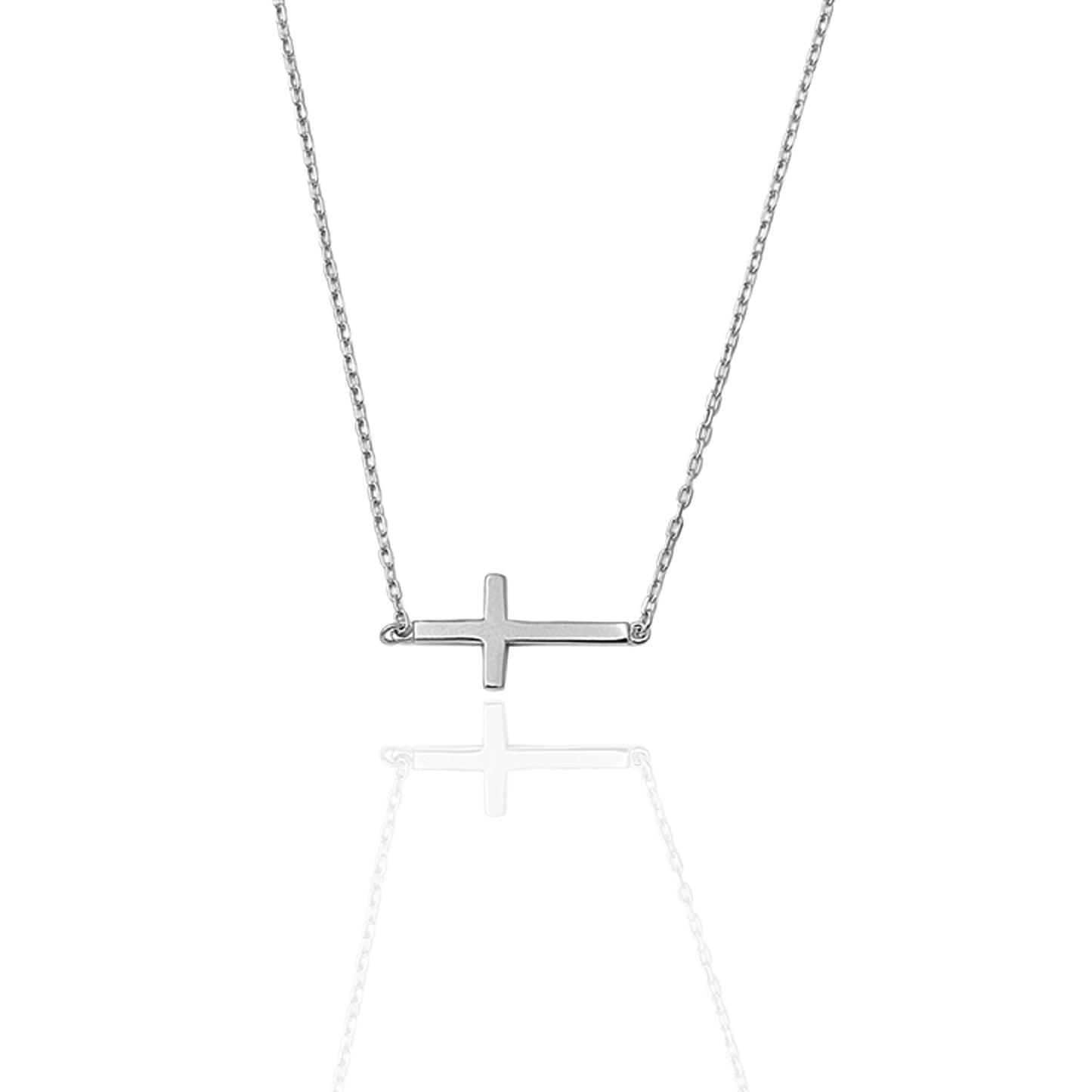 Sideways Cross Dainty Necklace